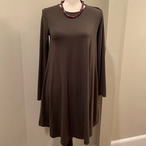 Women’s Long Sleeved Olive Green Dress